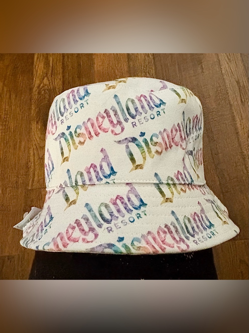NEW Disneyland Resort Unisex Spirit Jersey Bucket Hat Adult White & Rainbow